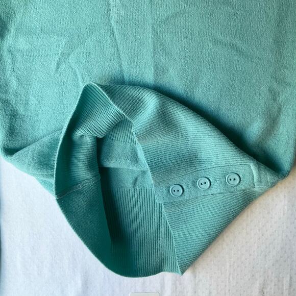 FOREVER 21 Women’s Long sleeve Screw Neck Knit Blouse size S, Teal Green - Picture 6 of 7